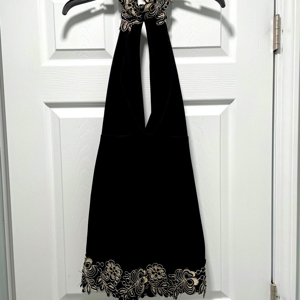 Saratoga sundress black halter dress